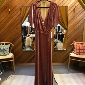 Jenny Yoo Dusty Rose Velvet Gown